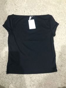 H&M Boat Neck Ribbed Top