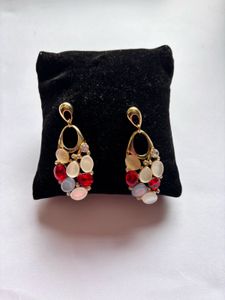 Vintage Gold Tone Gemstone Earrings