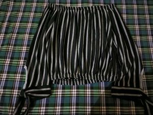 Black and Grey Striped Top