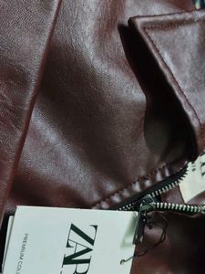 Zara Brown Faux Leather Jacket