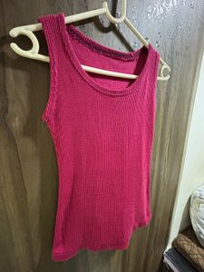 Hot Pink Ribbed Tank Top