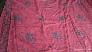 Pink Embroidered Saree