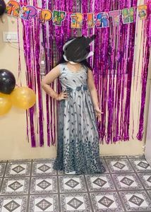 Silver Heavy Work Gown(Girls)