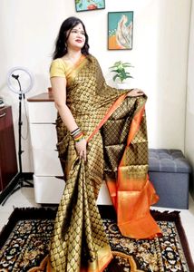 Semi KANJEEVARAM BLACK SAREE