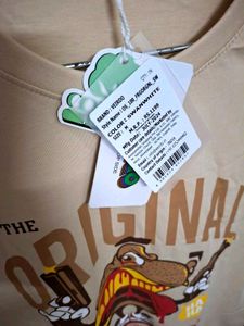 Originals Beige Oversized Graphic Printed T-shirt