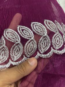 Elegant Purple Net saree