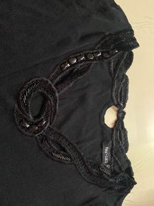 Elegant Embellished Black Top