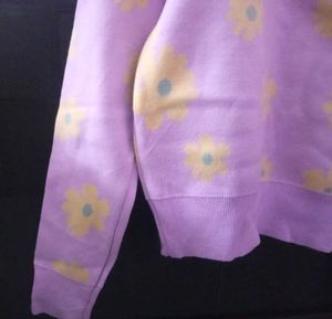 Floral V-Neck Sweater