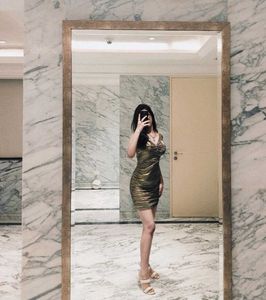 SAVANA Gold Bodycon Mini Dress❤️‍🔥