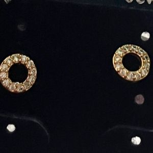 Rose Gold Diamond Halo Stud Earrings