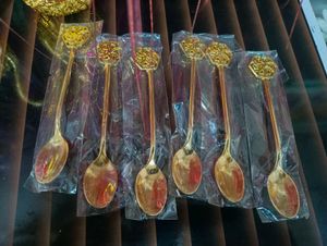 ✨ Elegant Swan-Shaped Golden Spoon Set ✨