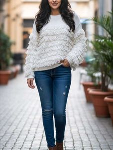 Fringe Detail Knit Sweater