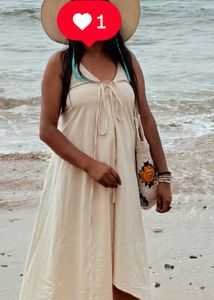 Cream Halter Sundress for beach