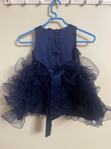 Navy Blue Ruffle Dress For 2-3 Yrs