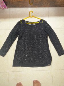 Elegant Black Lace Top🖤