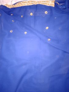 Chiffon Blue Lace border Saree With BlouseName: Ch