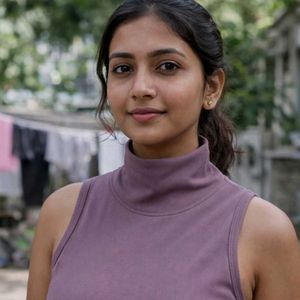 💜Lilac Ribbed High Neck Crop Top