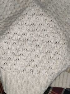 White Woolen Sweater Top