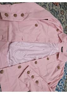 Korean Pink Button-Down Jacket
