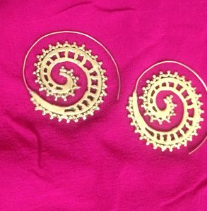 Circle Real Brass Earring. Bohemian Style