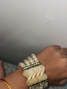 Vintage Pearl &amp; Rhinestone Bracelet