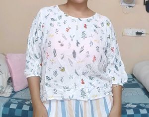 White Floral Top