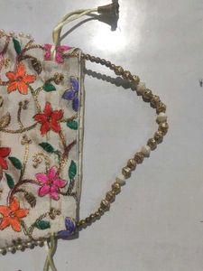 Floral Embroidered Potli Bag