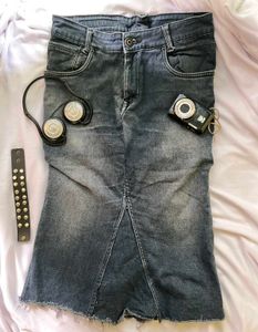 Straight Denim Skirt