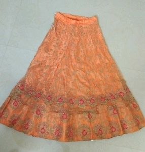 Peach Embroidered Lehenga Set
