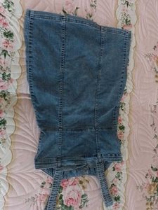 Denim Button-Down Mini Dress 26-28