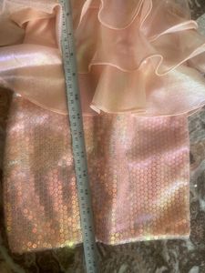 Peach Sequinned Girl’s Dress