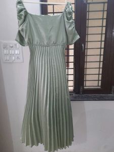 Sage Green Pleated Maxi Dress