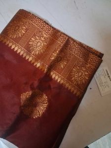 Maroon &amp; Gold Saree