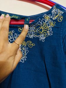 Navy Blue Cotton Kurta
