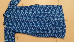 Blue Ikat Print Kurtha