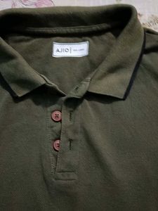 Ajio Olive Polo Tshirt