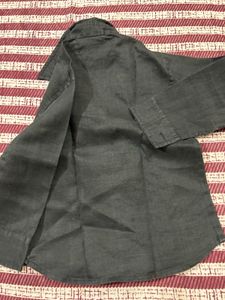 Linen Partywear Black Shirt -2-4 Year Boy