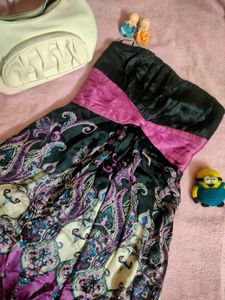 Paisley Strapless Party Dress