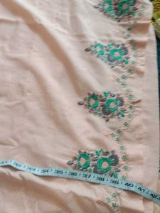Elegant Embroidered Kurta Set Peach