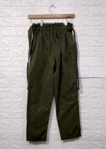 Max Women Olive Cotton Pant | Waist 26 | Hip 30 |