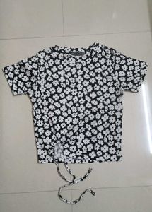 Floral Print Tie-Front Top