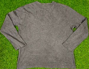 Grey Long Sleeve Woollen Top
