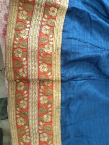 Elegant Blue &amp; Orange Lehenga