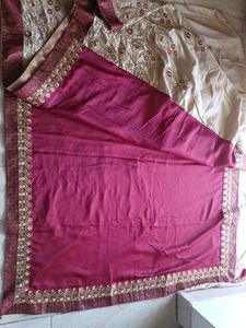 Two Tone Saree With Blouse Fabric