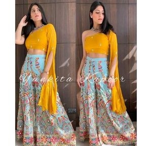 Designer Plazo With Unstitched Top
