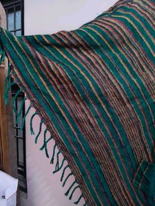 Earthy Green Woolen Poncho