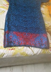 Stylish Blue &amp; Red woolen kurta