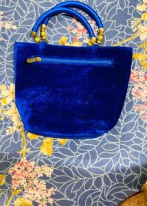 Blue Velvet Handbag