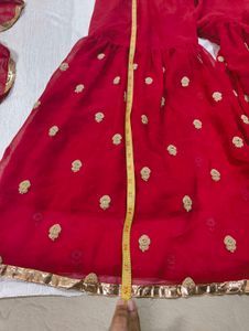 Hot Red Heavy Garara Suit ❤️