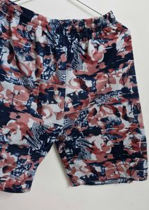Abstract Print Elastic Waist Shorts